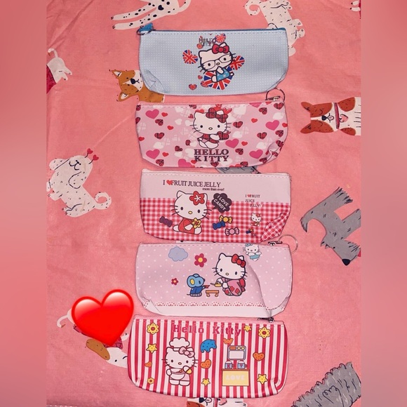 Hello Kitty Accessories Hello Kitty Kids Pencil Pouch Set Pink